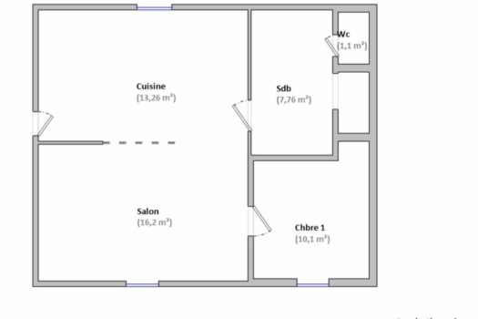 Appartement T2 en rez-de-chaussée – 35 000 € FAI – Centre de Grandris
